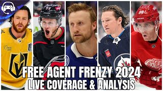 NHL FREE AGENT FRENZY 2024  Live Coverage amp Analysis [upl. by Yesnyl]