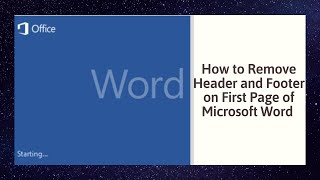 How to Remove Header and Footer on First Page of Microsoft Word [upl. by Lefton757]