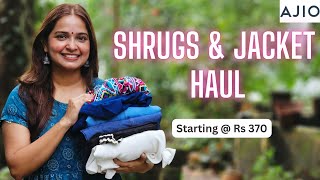 Dailywear Shrugs amp Jacket Haul ₹370  ₹650 AJIO Haul  ENGLISH Subtitles [upl. by Teddy800]