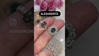 Rare Color Change Alexandrite amp Diamond Rings alexandrite alexandritering junebirthstone [upl. by Adnahsar421]