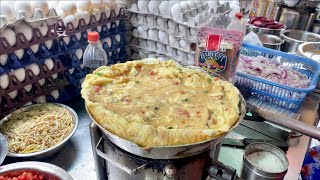 Indias Biggest 30 Egg Omelet  Most Loaded Buttery Omelette  Indian Street Food [upl. by Aicnetroh179]