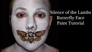 Silence of the Lambs Butterfly Face Paint Makeup Tutorial [upl. by Orlina]