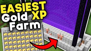 Easiest Gold XP Farm Minecraft Bedrock 121 [upl. by Hocker]