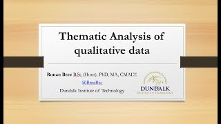 Introduction to thematic analysis of qualitative data [upl. by Berk]