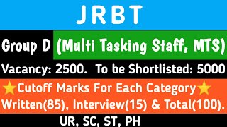 JRBT GrD MTS Merit List Cutoff Score to go low 😃 [upl. by Artinahs]