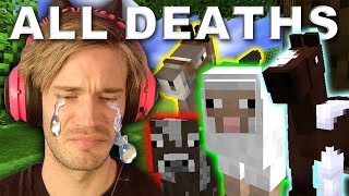 Every Major Animal Death In PewDiePies Minecraft Series JÖERGEN WATER SHEEP BOAT COW [upl. by Langston]