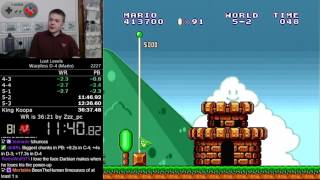 361595 Super Mario Bros The Lost Levels Warpless D4 Mario speedrun Former World Record [upl. by Anderer]