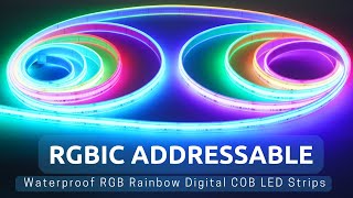 RGB Addressable Waterproof COB RGBIC Digital led strips [upl. by Nimzay]