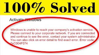 How To Fix Error Code 0xC004F074  Windows 10 Pro Activation Error [upl. by Anihpled]