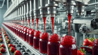 How Strawberry Jam Is Made In Factory  Strawberry Jam Factory Process [upl. by Cly]