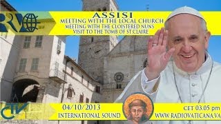 Meeting with the local Church visit to the tomb of St Claire of Assisi and the cloistered nuns [upl. by Haeel]