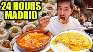 24 Hours of Spanish Food in Madrid 🇪🇸 STREET FOOD to SEAFOOD in Spains Foodie Capital [upl. by Ynffit]