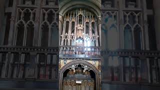 THE BISHOPS THRONE ABOVE THE HATFIELD CHANTRY AT THE MAGNIFICENT DURHAM CATHEDRAL [upl. by Mord]