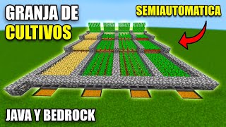 Como HACER una GRANJA de CULTIVOS SEMI AUTOMATICA  Minecraft Java y Bedrock 120 [upl. by Weslee]