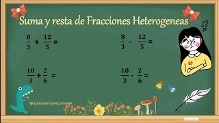 Suma y Resta de fracciones heterogéneas Proyecto de Matemáticas📚📐🖇️ [upl. by Tiossem]