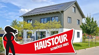 Haustour Neues Fertighaus mit Carport und ausgebautem Dachboden von Schwörer Haus  Hausbau Helden [upl. by Ahgiela]