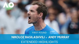 Nikoloz Basilashvili v Andy Murray Extended Highlights 1R  Australian Open 2022 [upl. by Eenyaj]