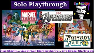 Marvel Heroes Board Game Solo Two Handed With Avengers vs Fantastic Four With Setup [upl. by Aneloc]