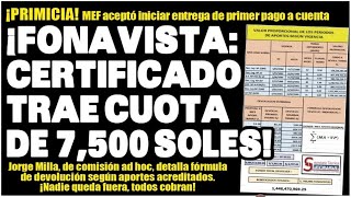 7500 SOLES A CADA FONAVISTA JORGE MILLA INDICO COMO SERA EL PROCEDIMIENTO DE DEVOLUCION FONAVI [upl. by Earej]