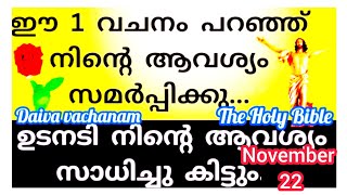 ഇന്നത്തെ ബൈബിൾ വചനം ഏറ്റവും വലിയ ആവശ്യം സാധിക്കുന്നതിനുള്ള പ്രാർത്ഥന  Miracle prayer 22112024 [upl. by Bentlee]