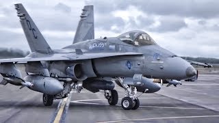 USMC Flight Line Ops • FA18 Hornets amp F22 Raptors Takeoff [upl. by Alvinia]