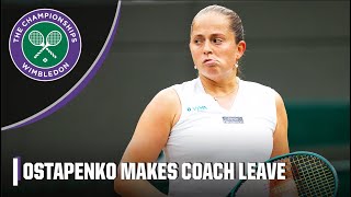 Jelena Ostapenko makes coach LEAVE her player box during match 👀  Wimbledon on ESPN [upl. by Juley]