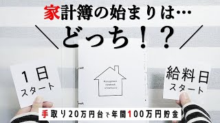 【シンプル家計簿】家計簿の始まりは1日？給料日？家計簿のつけ方がめっちゃ楽になる家計簿の始め方（初心者向け）／ズボラ主婦／4人家族／手取り20万円台 [upl. by Jarv289]