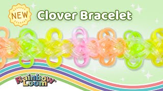 NEW Clover Rainbow Loom Bracelet Tutorial by Angelynn TutorialsByA™  Intermediate Level Design [upl. by Ecirtaed]