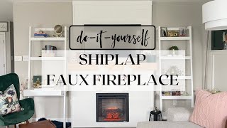 DIY Shiplap Faux Fireplace  Full Detail  Electric Insert  Part 1 [upl. by Nnadroj]