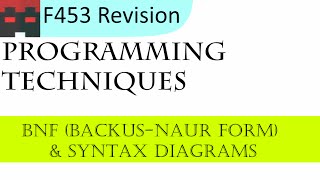 F453  Programming Techniques  02 BNF amp Syntax Diagram [upl. by Jonati]