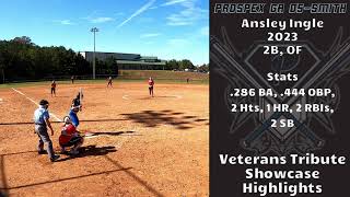 Ansley Ingle 9 2B  OF  Veterans Tribute Showcase Highlights  Prospex GA05 Smith [upl. by Ennaitak834]