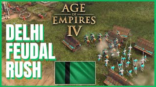 Delhi Feudal Ram Rush Walkthrough AOE IV Season 9 [upl. by Annasor173]