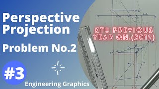 3 PROBLEM No2  PERSPECTIVE PROJECTION  KTU ENGINEERING GRAPHICS [upl. by Haem]