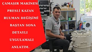 Çamaşır makinesi presli kazan rulman değişimi nasıl yapılır En güncel detaylı anlatım [upl. by Elmajian]