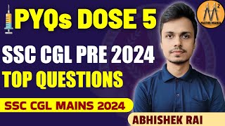 PYQs DOSE 5  SSC CGL PRE 2024 TOP QUESTIONS  MATHS MANIA [upl. by Sirtimid60]