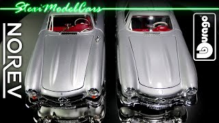 Burago vs Norev Mercedes 300 SL quotGullwingquot  118 118 modelcars Comparison  Old vs New [upl. by Erastes]