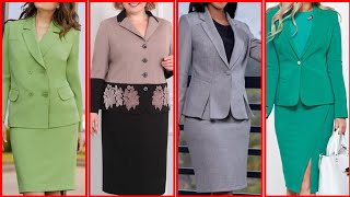 Professional Womens Clothing Coats Jackets Skirts and BlousesBest styling ideas2024 [upl. by Leschen]