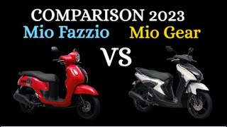 Mio Fazzio Vs Mio Gear Specs 2023 [upl. by Aihsekin]