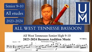 All West Tennessee Senior High 910 20232024  Bassoon Audition Music  WTSBOA [upl. by Nirot]