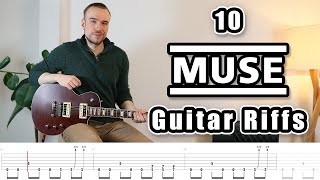 10 Iconic MUSE Guitar Riffs with Tabs [upl. by Angelita]