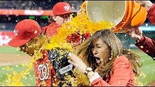 Hot reporter Julie Alexandria gets a surprise Gatorade shower FUNNY Prank [upl. by Eerahc76]