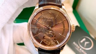 Giá Thanh Lý Rolex Cellini Dual Time 50525 Nâu Tia 39mm Vàng Đúc 18K  Thỏi Chocolate Ngọt Ngào [upl. by Thelma]