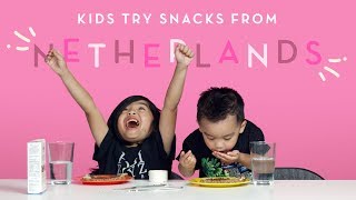 Snacks from the Netherlands  Kids Try  HiHo Kids [upl. by Aleirbag44]