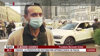 Firenze la protesta dei ristoratori apparecchiata in piazza  Agorà 29102020 [upl. by Eshelman579]