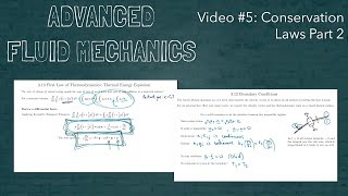 Advanced Fluid Mechanics  Video 5  Conservation Laws 2 [upl. by Pagas508]