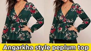 DIY Angarkha style peplum top cutting and stitching  peplum top cutting and stitching [upl. by Cath]