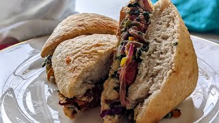 Ciabatta Sandwich How to make easy ciabatta sandwichveggie sandwich [upl. by Nnylahs]