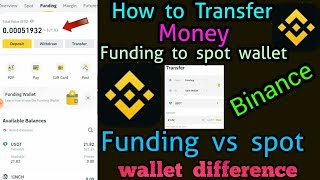 How to transfer money funding to spot wallet in binance  Funding vs spot wallet difference [upl. by Timothea]