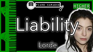 Liability HIGHER 3  Lorde  Piano Karaoke Instrumental [upl. by Atinnor]