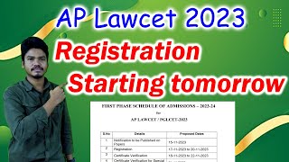 Ap Lawcet Registration Starting tomorrow😍😎 [upl. by Townshend]